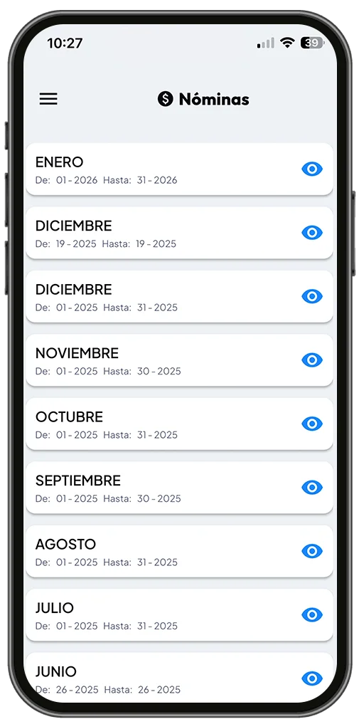 Pantalla Consulta Nómina