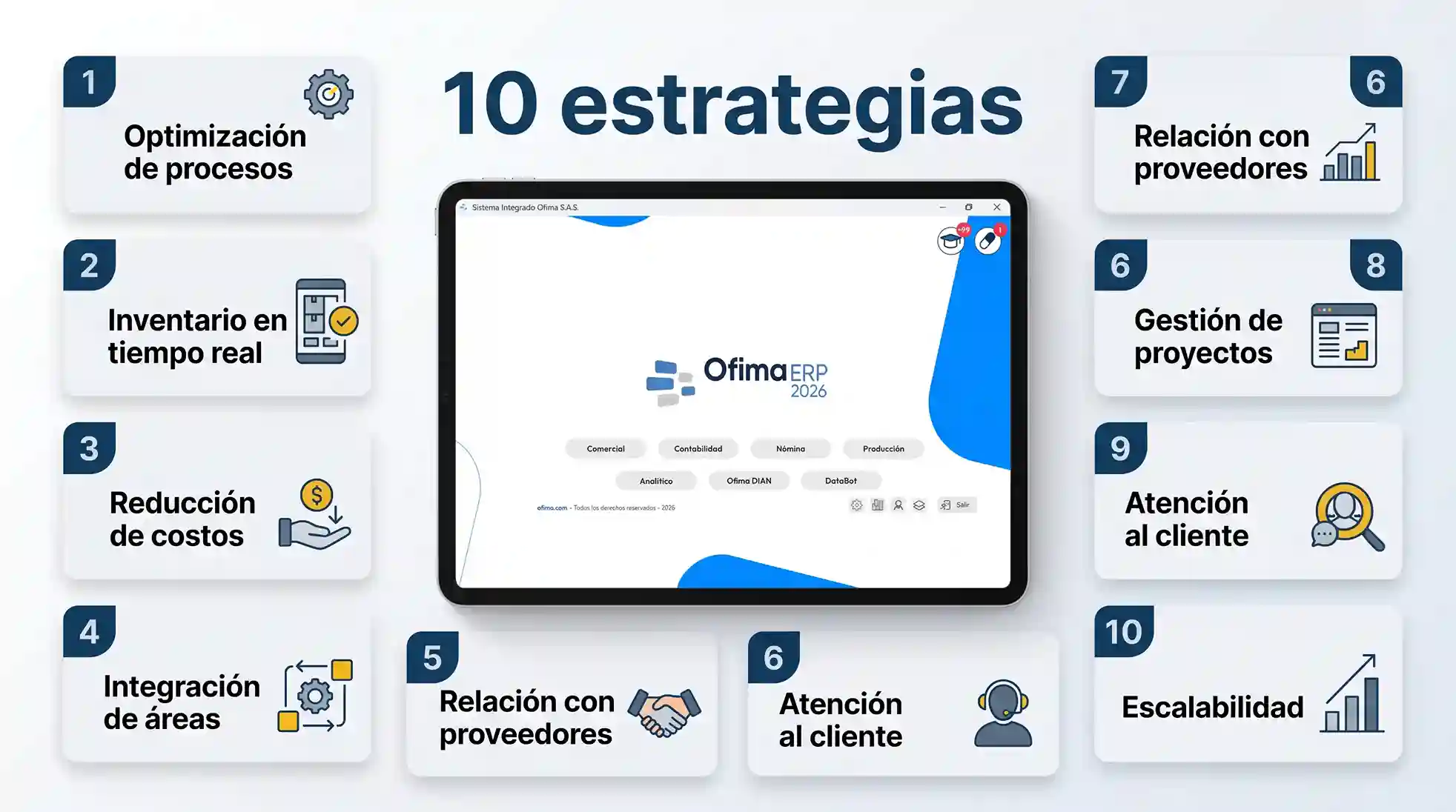 Gerente general de empresa mediana colombiana revisando estrategias de rentabilidad con Ofima ERP