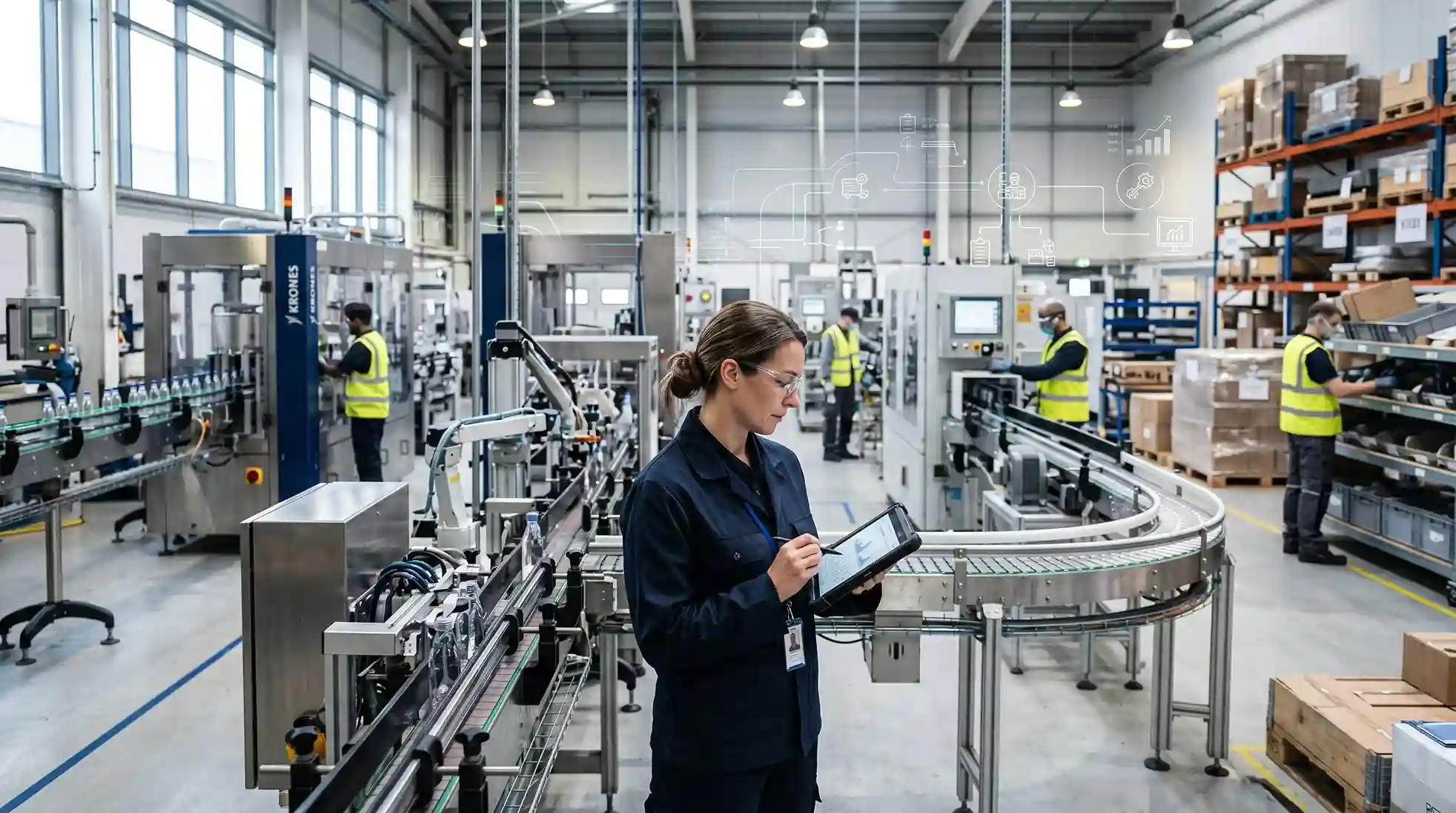 Gerente de operaciones de empresa manufacturera colombiana analizando datos de producción con Ofima ERP