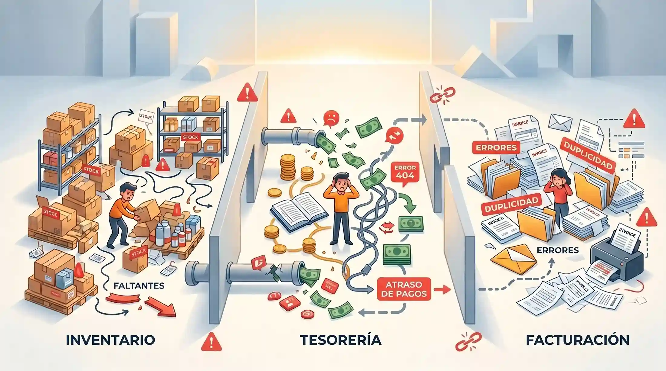Consecuencias de no integrar inventario, tesorería y facturación en tu empresa